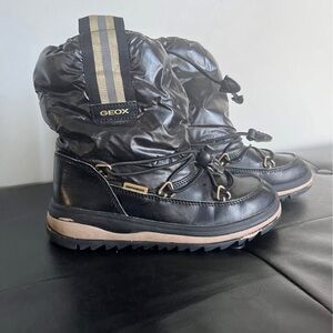 Geox Shiny Black Snow Boots